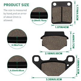 Cyleto Front and Rear Brake Pads for SUZUKI LTA500 LT-A 500 Vinson 500 4WD Auto 2003 2004 2005 2006 2007 LTF500 LT-F 500 2003 2004 2005 2006 2007