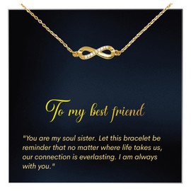 Laicozy Gold Infinity Bracelet, 925 Sterling Silver Adjustable Charm Link Bracelet for Women, Jewelry Gifts for Her Best Friend Daughter and Sister Birthday Anniversary