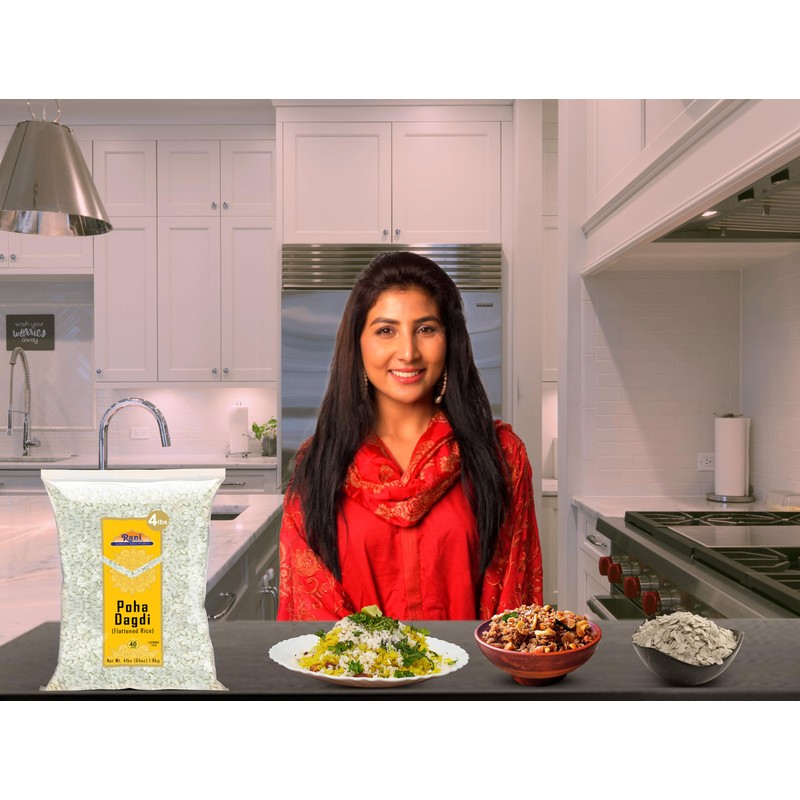 Rani Poha (Powa) Extra Thick Dagadi-Cut (Flattened Rice) 64oz (4lbs)