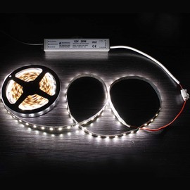 30W 12 Volt LED Power Supply, Waterproof IP67 LED Driver, 110V AC to 12V DC Converter, LED Transformer Low Voltage Output with 3-Prong Plug 3.3 Feet Cable for LED Light Strip, 2.5Amp