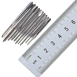 TSUCIA 10 Pcs Tap Threading Tap Set Screw Hand Tap Machine Hand Tap Thread Wire Tap Drilling Screw Cutting M1, M1.2, M1.4, M1.6, M1.7, M1.8, M2, M2.5, M3, M3.5