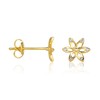 9ct Small Flower Stud Earrings in 375 Yellow Gold with