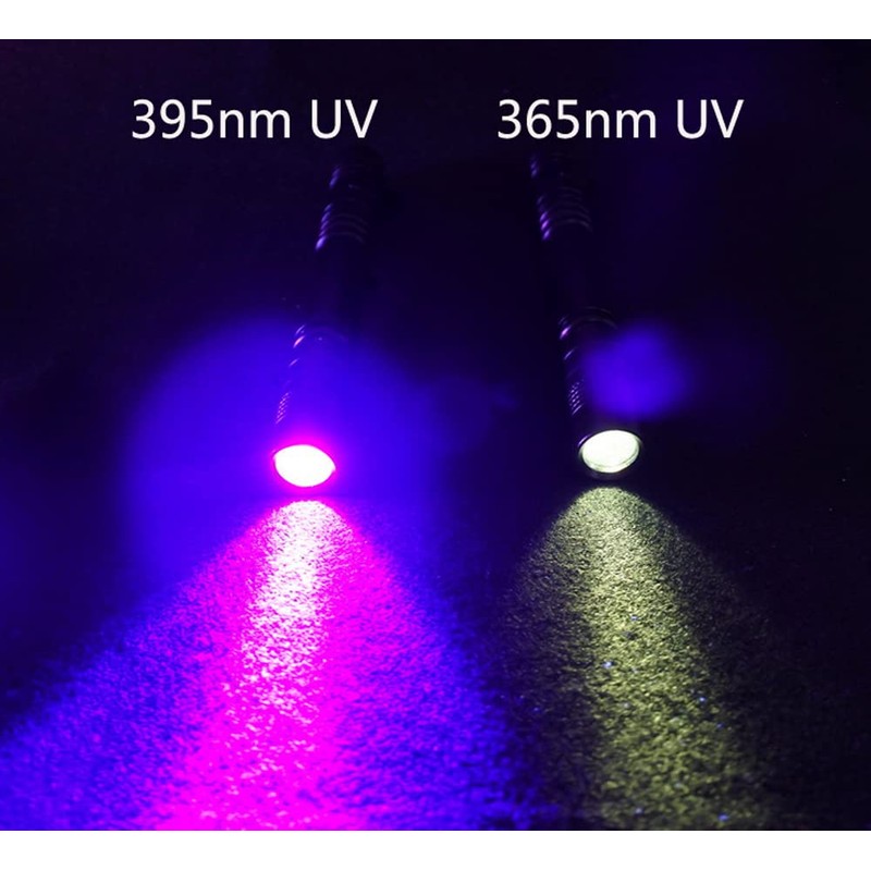 WONDSUNSON 2 x 365nm 395nm Black Light UV Flashlight Mini