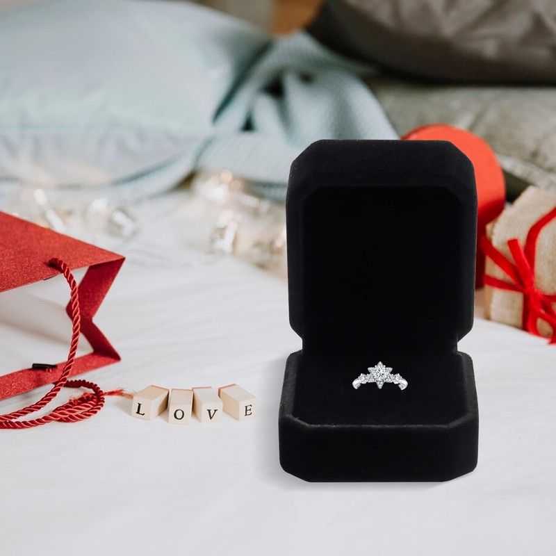 Wowagoga Ring Box - Velvet Ring Jewelry Storage Box Gift