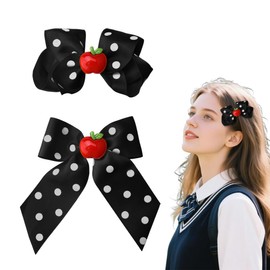 First Day of Kindergarten Bowknot Hair Clips for Girls Granddaughter Niece Sister Back to School Gifts for Kids Daughter Black Polka Dot Bow Hair Clip for Teen Girls Back to School Decorations 2PCS