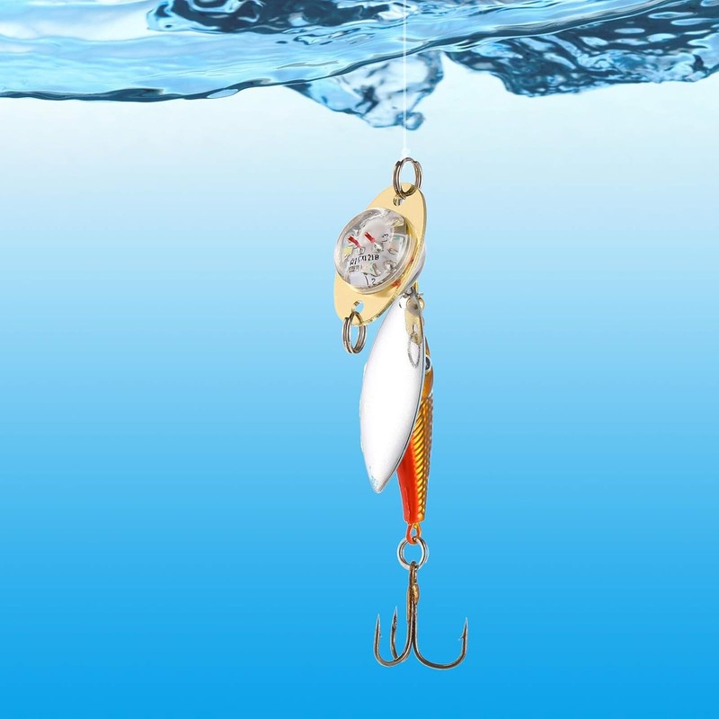 Skylety 5 Pieces LED Fishing Lures Lighted Fishing Spoons Underwater