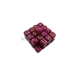 Cube Time 2029 - Dice Set Combatt W6 12 mm Pearl Purple m/Gold (32 Dice in Transparent Box)