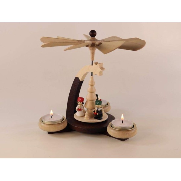 Ulrich Kunsthandwerk Designer Tea Light Pyramid Brown / Natural +