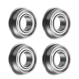 sourcing map MF126ZZ Flanged Ball Bearing, 4pcs 6x12x4mm Chrome Steel Double Shielded ABEC1 Flange Bearings