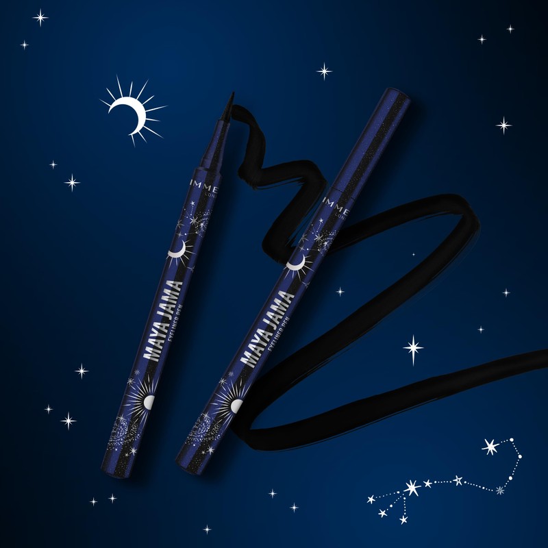 RIMMEL MAYA JAMA Wonder Ink Eyeliner 001, Black, 0.04 fl