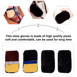Gatuida 10Pcs Polishing Gloves for Shoes Durable Comfortable Shoe Cleaning Tools Versatile Use for Leather Care Easy Wear Design with Elastic Hand Strap Random Color