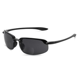 MAXJULI - anteojos de sol polarizadas de lectura bifocales para hombres y mujeres, lectores, deportes, protección UV 8001, Negro/Gris-2.5, L