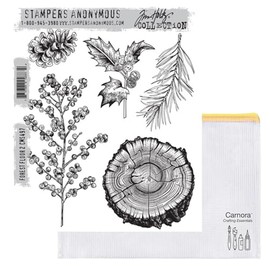 Tim Holtz Stampers Anonymous Forest Floor 2 Cling Stamp CMS497, Carnora Mesh Storage Bag, October 2024 Release