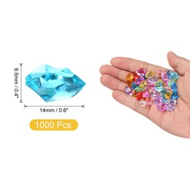 sourcing map 1000pcs Fake Ice Rocks, Dazzling Clear Resin Crushed Ice Sparkling Fake Diamonds Gem Stones for Vases Fillers Table Scatter, Theme Party Favors, Light Blue