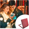 mpowtech Square Pink Compact Mirror for Women,Small Magnifying Travel Mirror