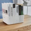 Mayish Weave Storage Basket, Plastic Weave Storage Shelf Baskets, White,