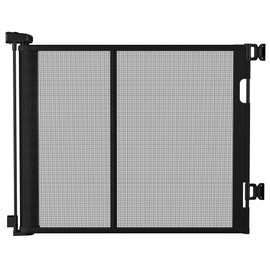 Colbabe 71 inches Extra Wide Retractable Baby Gate, 34 inches Tall Pet Gate for Stairs, Hallways, Kitchens, Safety Mesh Barrier for Kids and Dogs, Indoor Outdoor Use, Black