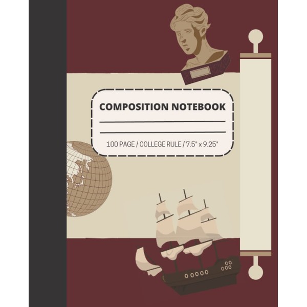 Composition Notebook : Historical Illustration. Aesthetic. College-Ruled, 100 Pages, 7.5