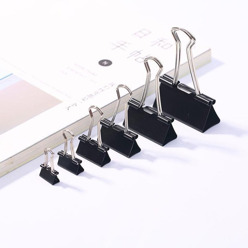 50pcs Black Double Clips Beans 15mm Black Paper Clips for