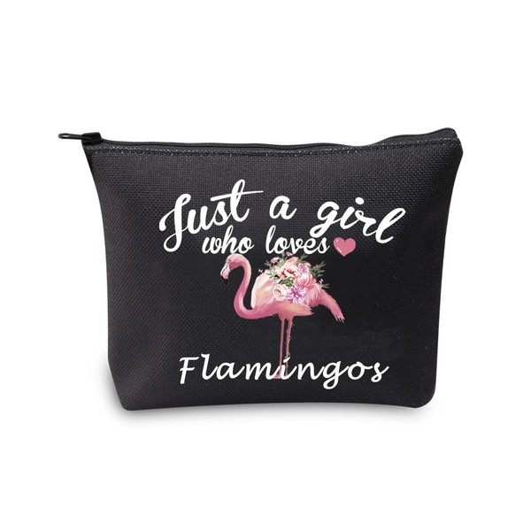 CMNIM Flamingo Gifts for Her Flamingo Cosmetic Bag Just a Girl Who Loves Flamingos Makeup Bag Flamingo Lover Gifts, Flamingo Cosmetic Bag