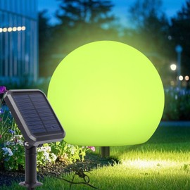 Solar Globe Light 10" Solar Outdoor Waterproof Garden Pathway Lights Outdoor Lights for Yard Patio Walkway Landscape In-Ground Spike 1 Pack