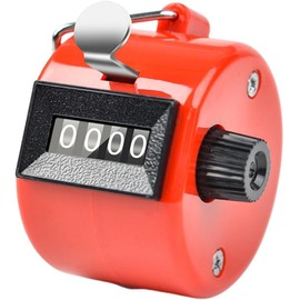 Tustao Hand Tally Counter 4 Digit Number Dual Clicker Golf Handy Counter Compact Hand Metal Tally Clicker,Clicker Counter with Display Size Portable Mechanical for Sports,Click Counter Counters (Red)