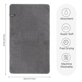 KinHwa Microfibre Soft Hand Towels for Bathroom Abosorbent Small Guest Towels Thick Face Towels 40m x 70cm Fast Drying Washcloth for Bath, Spa, Gym 2pack Grey