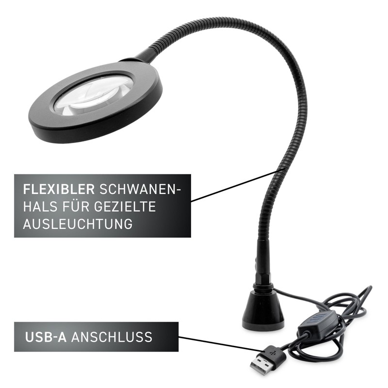 GALLUNOPTIMAL Magnetic Magnifying Lamp with LED Ring Light & Gooseneck