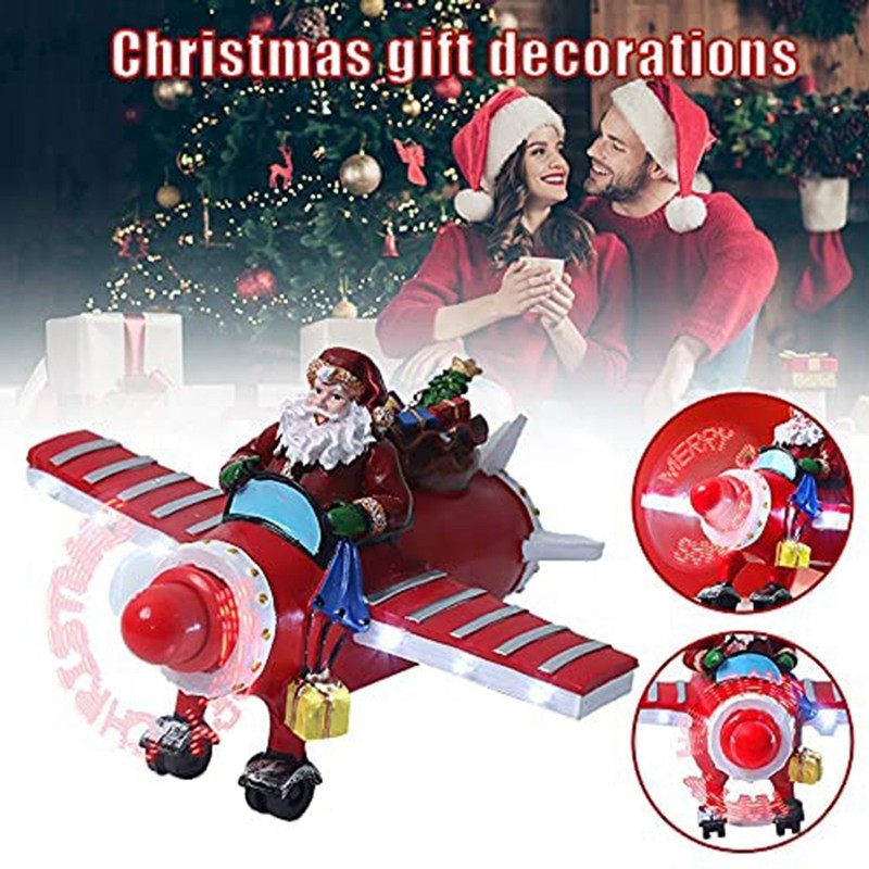 Santa Claus LED Light Plane Creative Display Christmas Gift