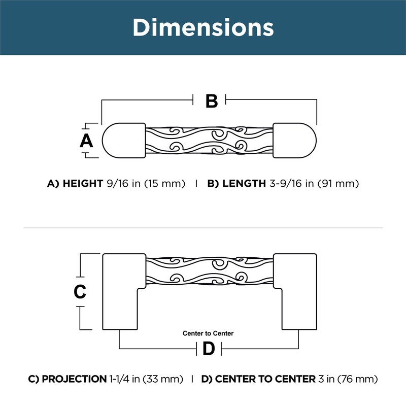 Franklin Brass Crystal Lace (5-Pack) Cabinet Handles 3' Hole Center