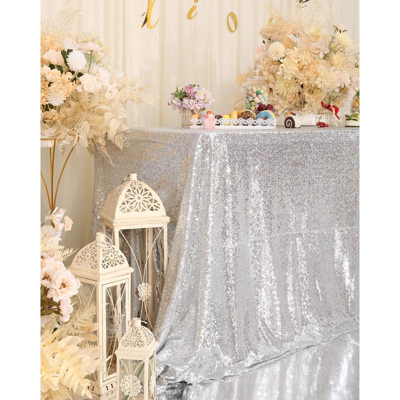 Eternal Beauty Sparkly Rectangle Sequin Tablecloths 127cmX203cm Wedding Party Banquet