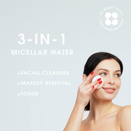 My Beauty Spot Micellar Water for All Skin Types, 3 in 1 Micellar Water Makeup Remover, 16.9 FL OZ, Hydrating Facial Cleanser Eye Makeup Remover + Collagen