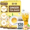 LeafLea 120 Ginger Tea Bags, 100% Pure Ginger Root Herbal