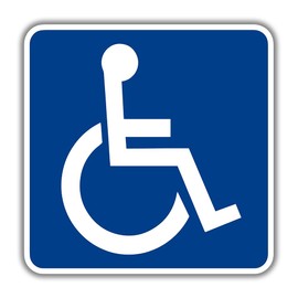 Azquest Disable Wheelchair Symbol Vinyl Sticker ADA Compliant Handicap Access Sign 5"X5" (4 Pack) Blue Window Sticker Decal