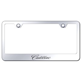 Au-TOMOTIVE GOLD Laser Etched Logo Stainless Steel License Plate Frame for Cadilac (Chrome)