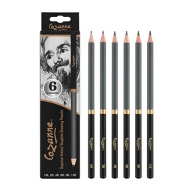 Cezanne Graphite Drawing Pencils Set - Assorted Set of 6 Break-Resistant Graphite Lead, Easy-to-Sharpen Sketch Pencils, Master Artist Quality Graphite Pencils for Technical and Artistic Drawing