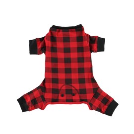 LazyOne Flapjacks, One-Piece Dog Sweater, Matching Family Pajamas for Dogs, Plaid (Large)