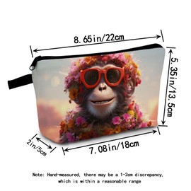 MoCaliduccious Monkey Makeup Bag Travel Portable Cosmetic Pouch Toiletry Organizer Storage Bag Zipper Pouch For Women Organizer Toiletries Bag for Travel