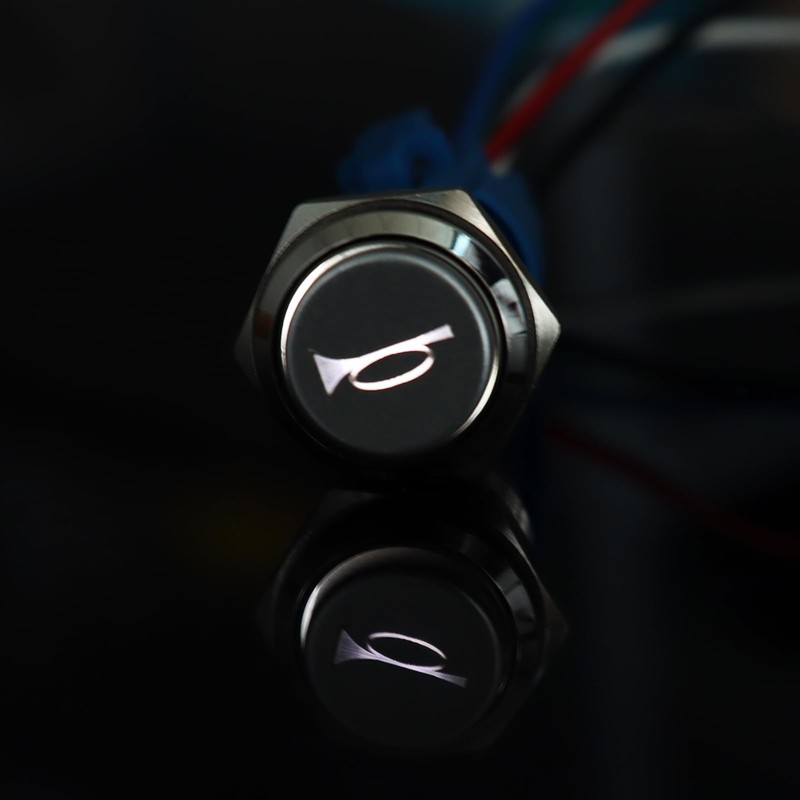 DriSentri Horn Button Switch, 16mm Momentary Push Button Switch, 12V