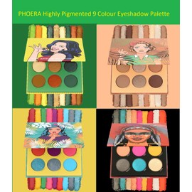 AQUAPURITY -PHOERA 9 Colours Eyeshadow Palette Super Pigmented Shimmer & Matte Metallic Velvety Long Lasting Blendable Makeup Palettes Professional Eye Shadow Palette For Women Girls (KONKA)