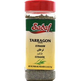 Sadaf Tarragon 2.5 oz. - Dried Tarragon Leaves - Tarragon for salad dressings - Dry Tarragon Herb in a PET Bottle with Shaker Top - Natural, Vegan, Kosher, Halal