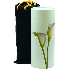 Casket Depot Lily Adult Paper Scattering Tube, Biodegradable Urn for Scattering Ashes, Eco Urn, Large Adult Sized, 12.5 Inches High (Plain), Free Velvet Bag Provides Dignity and Extra Protection