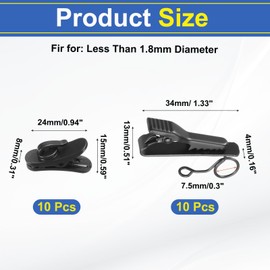 sourcing map Microphone Metal Tie Clip Mini Microphone Clamps 7.5mm with Wire Clip for 1.8mm Microphone 1 Set