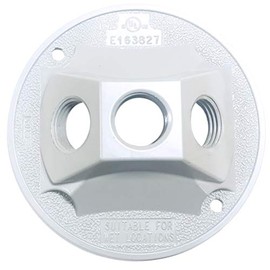 Sigma Electric, White 14383WH 1/2-Inch 3 Hole Round Lamp Holder Cover