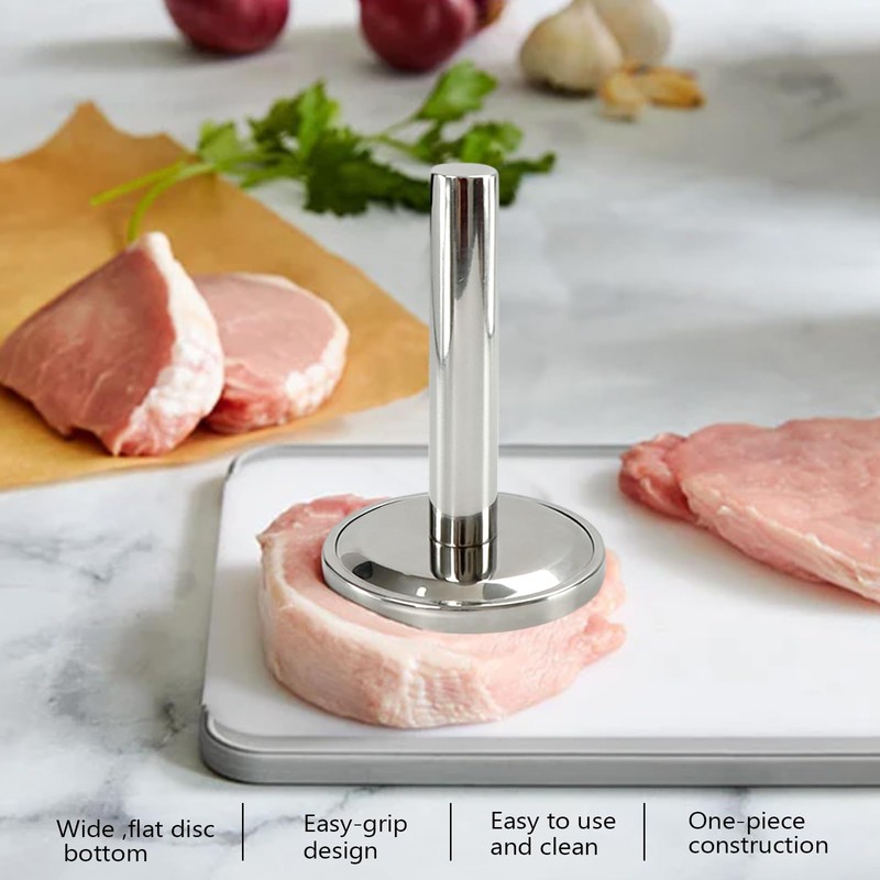 KAYCROWN Meat Tenderizer Hammer, Meat Pounder Flattener, Stainless Steel Kitchen