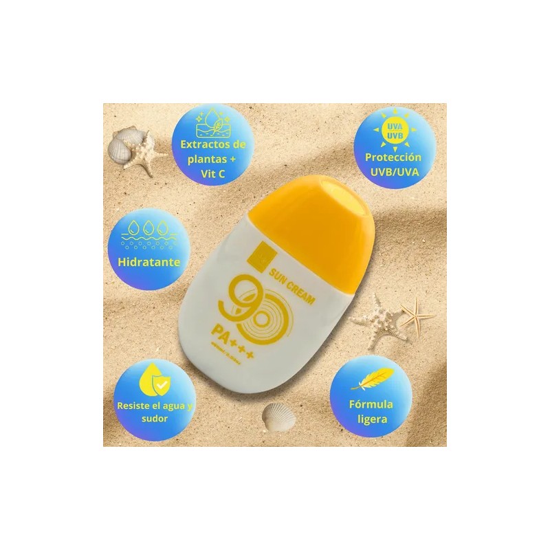 Protector Solar Sun Cream 90 Fps Crema Protege Humecta Pa