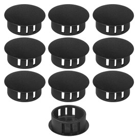 Navasen Pack of 10 Plastic Cover Plugs, 6 mm Hole Plugs, Pipe Cover, Plugs, Blind Caps, Hole Caps for Drill Holes, Furniture, Cabinet, Black