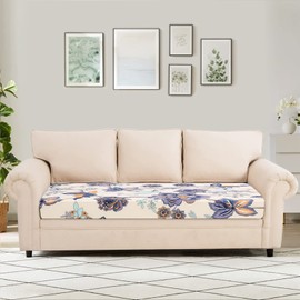 SearchI Stretch Printed Sofa Couch Cushion Covers Replacement Chair Cushion Slipcovers Sofa Seat Cover Furniture Protector Sofa Slipcover Soft with Elastic Bottom(Small, Flower Pattern)