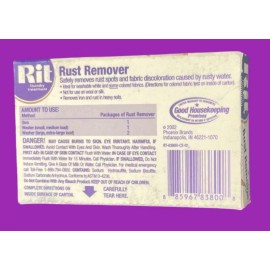 Rit Laundry Treatment 2oz Rust Remover. Removes Rust Spots from Fabric Pack of 4