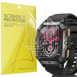 Blueshaweu Screen Protector Compatible with OUKITEL Smartwatch 2.02 Inch BT101, HD Clear Flexible TPU Screen Protector [Pack of 6] for OUKITEL BT101 Rugged Smartwatch (Transparent)
